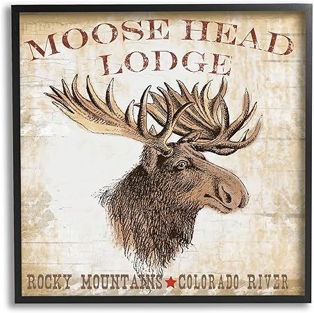 Stupell Industries Rustic Moose Head Lodge Framed Giclee Art by Lula Bijoux & co.