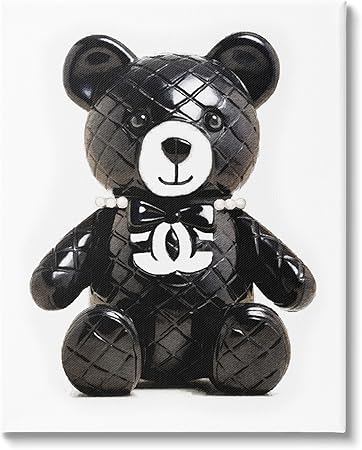 Stupell Industries Black Glam Teddy Bear Canvas Wall Art by Amanda Greenwood