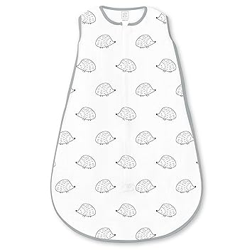 SwaddleDesigns Microfleece Sleeping Sack, Hedgehog, Black, Small, 0-6 Months, Wearable Blanket with 2-Way Zipper