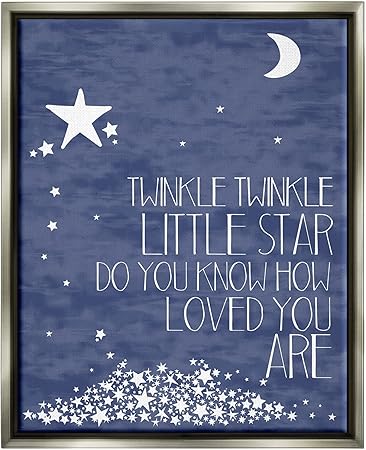 Stupell Industries Navy Textural Twinkle Little Star Typography, Design by Finny and Zook