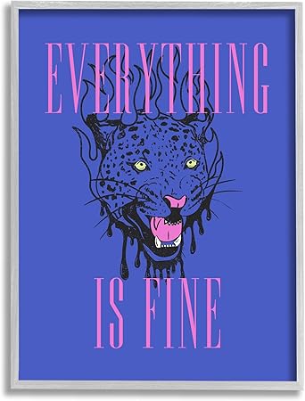 Stupell Industries Everything is Fine Leopard Framed Giclee Art by House of Lulu