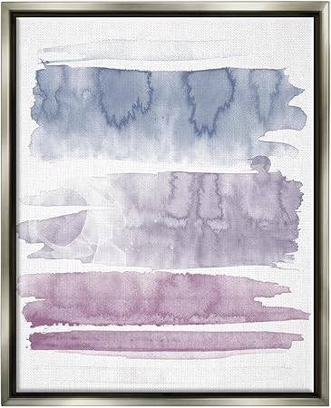 Stupell Industries Pastel Watercolor Splash Gray Framed Floater Canvas Wall Art Design by Denise Brown