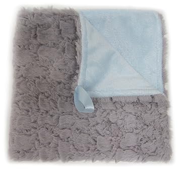 Baby Doll Bedding Bedding Sheepskin Huggable Blanky, Grey/Blue