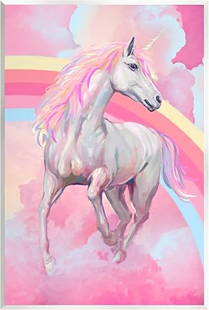 Stupell Industries Pink Unicorn & Clouds Wall Plaque Art by Ziwei Li