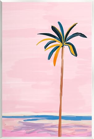 Stupell Industries Pink Modern Palm Tree Wall Plaque Art Design by Amelia Noyes