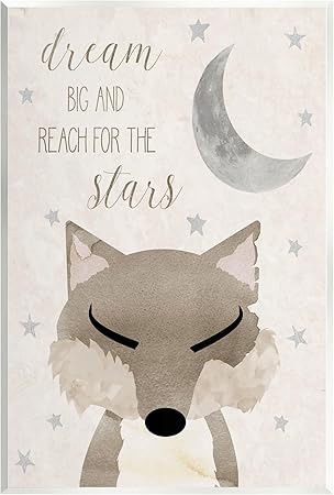 Stupell Industries Soft Dream Big Fox Wall Plaque Art by Daniela Santiago