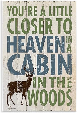 Stupell Industries Closer to Heavin in a Cabin Wall Plaque, 13 x 19, Design by Artist Stephanie Workman Marrott