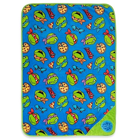 Teenage Mutant Ninja Turtles Musical Warm, Plush, Throw Blanket - Extra Cozy and Comfy for Your Toddler, Blue