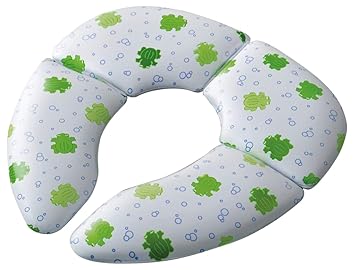 Mommy's Helper Cushie Traveler Folding Padded Potty Seat in White with Frog Design, Includes Convenient Carry Bag for Easy Transport