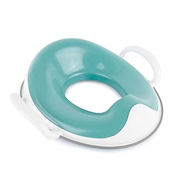 Prince Lionheart Tinkle Trainer Toilet Seat - Potty Training Toilet Seat - Toilet Seat with Sturdy Security Handles, Splash Guard, Non Slip Base - Fits Most Toilets, Comfortable Design - Glacier