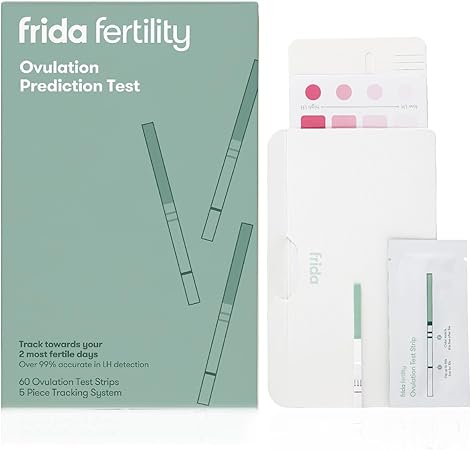 Frida Fertility Ovulation Test Kit | Easy At Home Ovulation Strips with Test Tracker and Prediction Log, Over 99% Accurate, Find Your 48 Hour Baby Making Window | 60 Ovulation Test Strips + Tracker