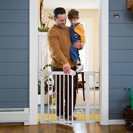 Safety 1st Pressure Mounted Baby Gates for Doorways with SecureTech® No-Drill, Baby Gate with Door, Pet-Friendly Design, Baby gates for Doorways No Drilling, 29-38