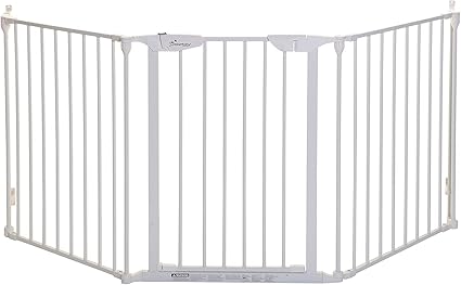 Dreambaby Newport Adapta Baby Gate - Use at Top or Bottom of Stairs - for Straight, Angled or Irregular Shaped Openings (White)