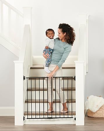 Regalo 2-in-1 Extra Wide Stairway and Hallway Walk Through Baby Safety Gate, Award Winning Brand, Hardware Mounting, Black