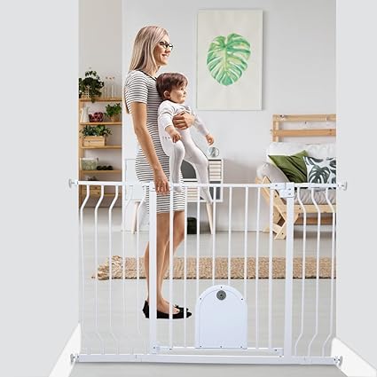 Baby Gates for Doorways,Baby Gate with Cat Door,30