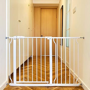 BalanceFrom Easy Walk-Thru Safety Gate for Doorways and Stairways with Auto-Close/Hold-Open Features, Fits 43.3 - 48 Inch Openings, 30-inch Tall, White