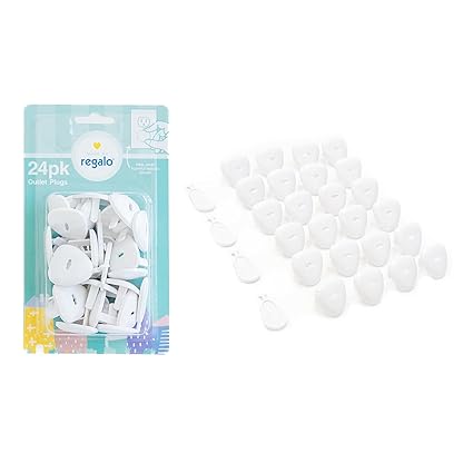 Home Safety Outlet Cover Plug 24 Pack, Award-Winning Brand, Babyproofing Essential, White