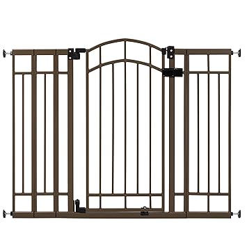 Summer Infant Multi-Use Decorative Extra Tall Safety Pet and Baby Gate, 28.5'-48' Wide, 36' Tall,Pressure or Hardware Mounted,Install on Wall or Banister in Doorway or Stairway,Auto Close Door-Bronze