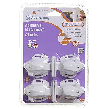 Dreambaby Adhesive Magnetic Cabinet Locks (4 Locks, 0 Key)