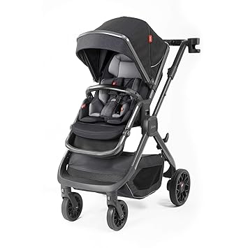 Diono Quantum2 3-in-1 Multi-Mode Stroller for Baby, Infant, Toddler Stroller, Car Seat Compatible, Adaptors Included, Compact Fold, XL Storage Basket, Black Cube