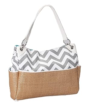 Caught Ya Lookin' Chic Diaper Bag, Gray Chevron