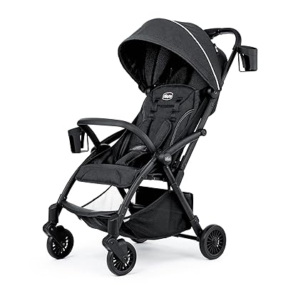 Chicco Presto Self-Folding, Compact Stroller with Canopy, Lightweight Aluminum Frame Umbrella Stroller, for Babies and Toddlers up to 50 lbs. | Graphite/Grey