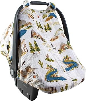 Bebe Au Lait Muslin Car Seat Cover, Wyoming