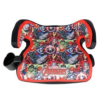 KidsEmbrace Marvel Avengers Group Backless Booster Car Seat with Seatbelt Positioning Clip, Red, Blue, Yellow, and Green