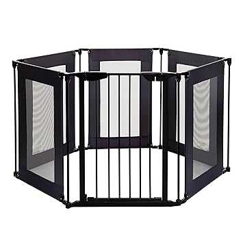 Dreambaby Brooklyn Converta 3 in 1 Play-Pen 6 Panel Gate - Versatile Baby Playpen & Toddler Play Yard, Foldable & Baby Fence Play Area, Ideal Baby Gate Playpen for Babies and Toddler - Black