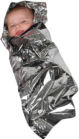 MABIS Sterile Foil Baby Bunting Emergency Heat-Conserving Baby Blanket for Newborns and Infants