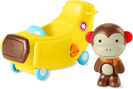 Skip Hop Toddler Cause & Effect Toy for Toddlers 2+, Car Plane Toy with Monkey Figurine, Zoo Crew