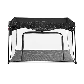 Dream On Me Ziggy Square Playpen Black and White/Easy Set Up/Breathable Mesh Walls/Stylish Finishes/Folds Compactly/Easy Storage/Lightweight/Ideal for Travel